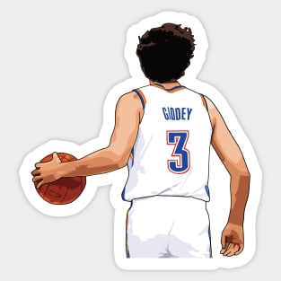 Josh Giddey Vector Back White Sticker